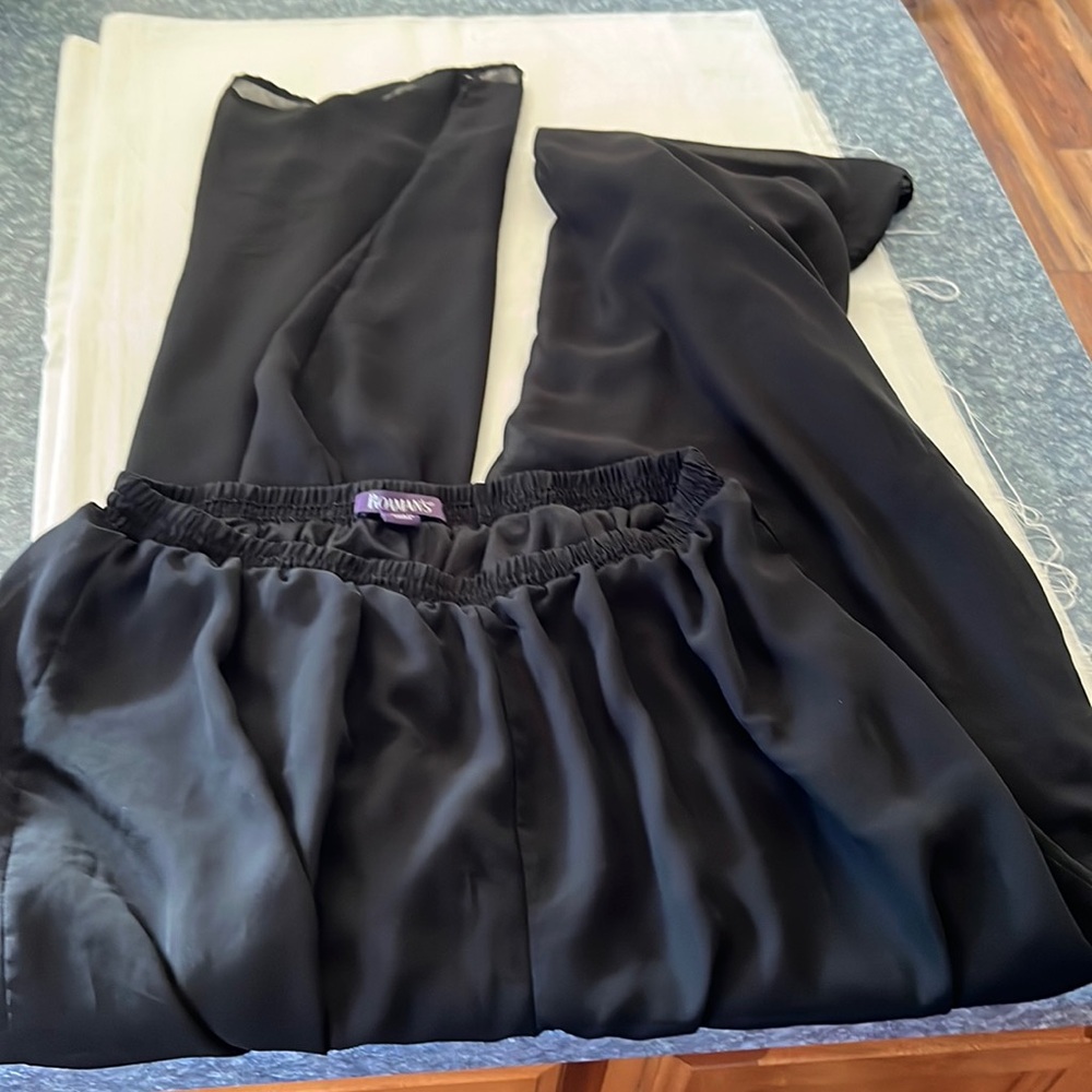 ROAMAN'S black Stretch Waist Pull-On Pants - fully-lined Size 20W